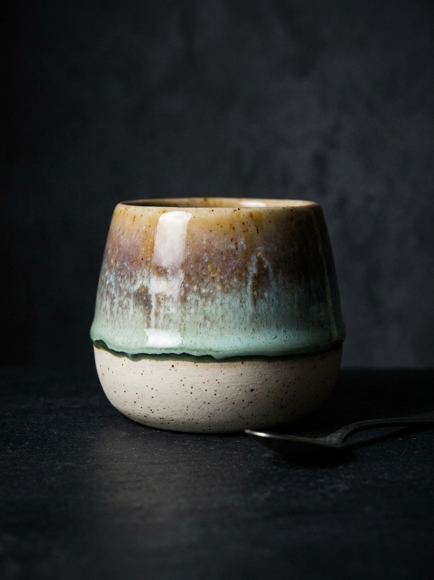 AMBER SAGE HORIZON - Handcrafted Stoneware Vessel