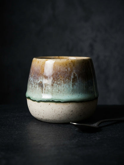 AMBER SAGE HORIZON - Handcrafted Stoneware Vessel