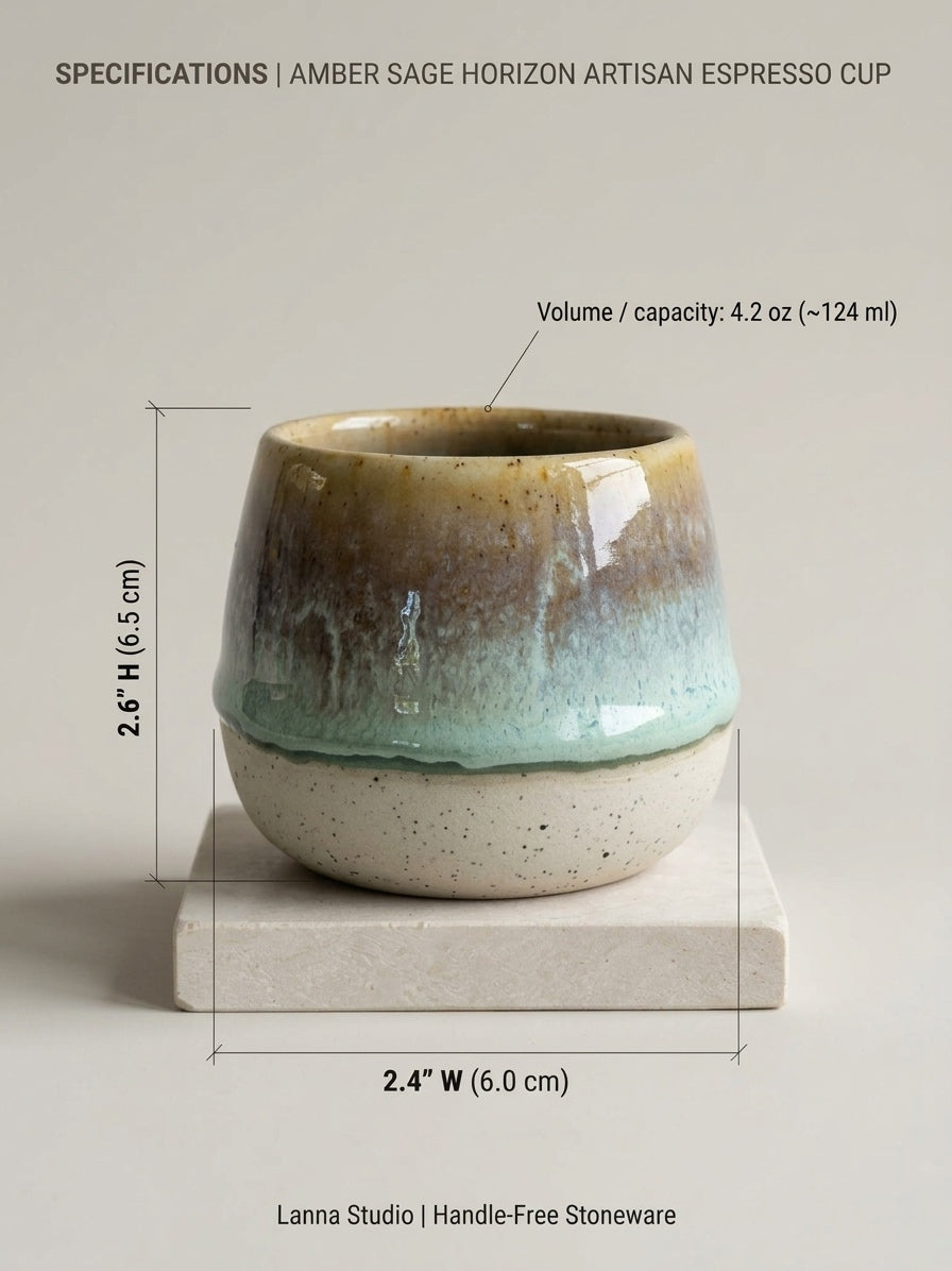 AMBER SAGE HORIZON - Handcrafted Stoneware Vessel
