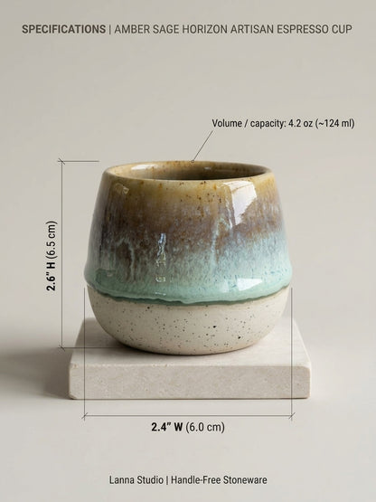 AMBER SAGE HORIZON - Handcrafted Stoneware Vessel