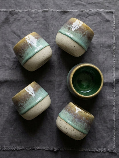 AMBER SAGE HORIZON - Handcrafted Stoneware Vessel