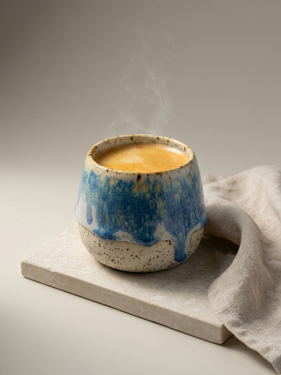 AZURE CASCADE - Handcrafted Stoneware Vessel