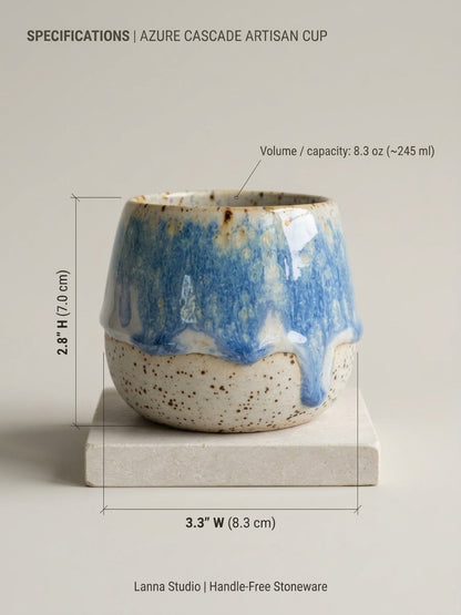 AZURE CASCADE - Handcrafted Stoneware Vessel