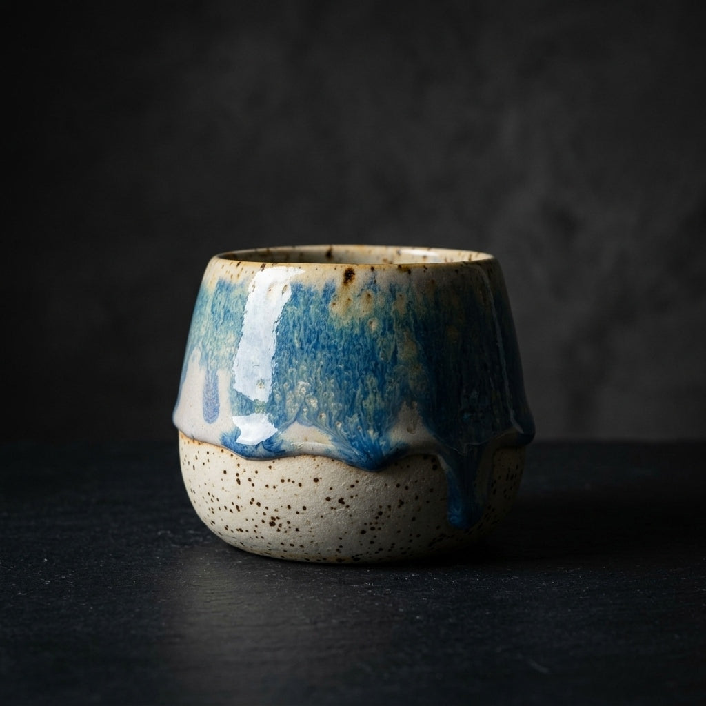 AZURE CASCADE - Handcrafted Stoneware Vessel