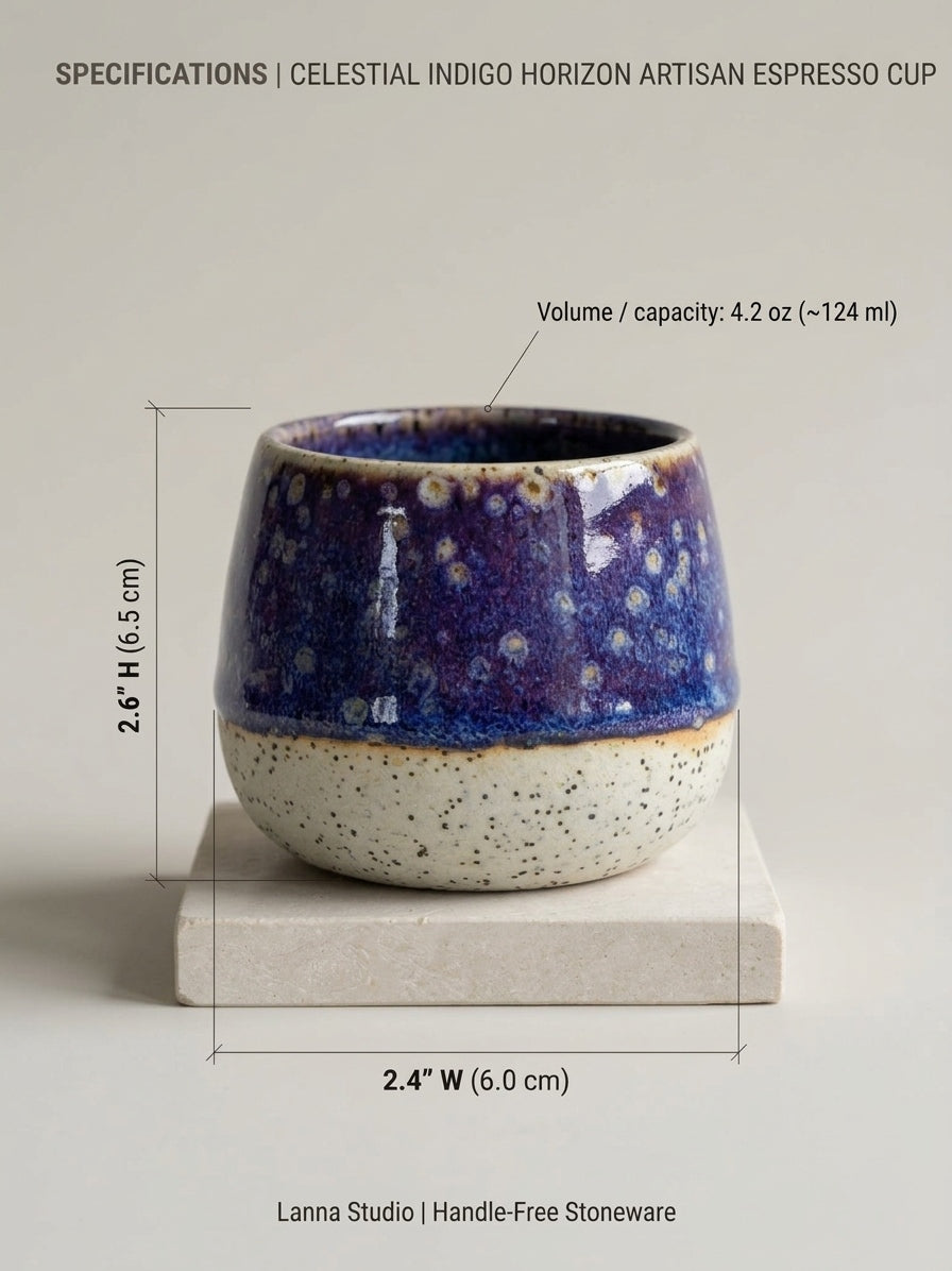 CELESTIAL INDIGO HORIZON - Handcrafted Stoneware Vessel