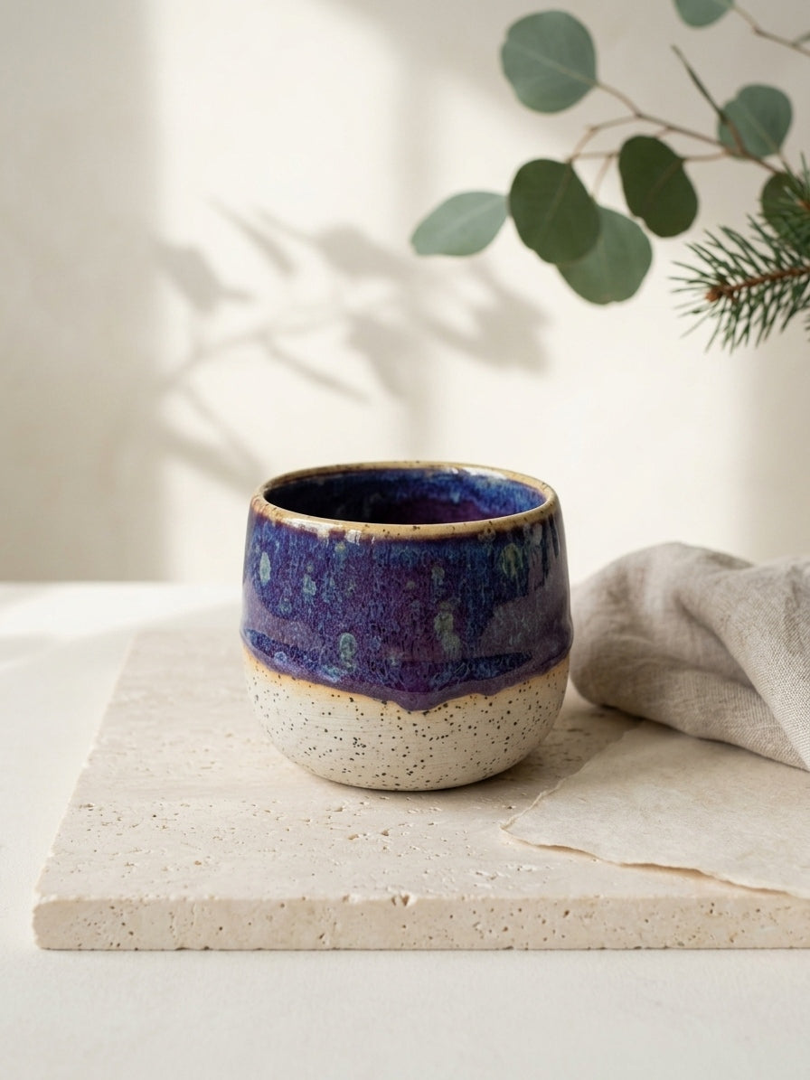 CELESTIAL INDIGO HORIZON - Handcrafted Stoneware Vessel