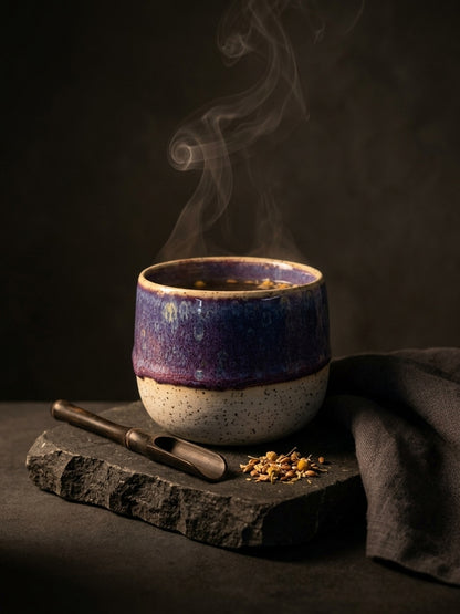 CELESTIAL INDIGO HORIZON - Handcrafted Stoneware Vessel