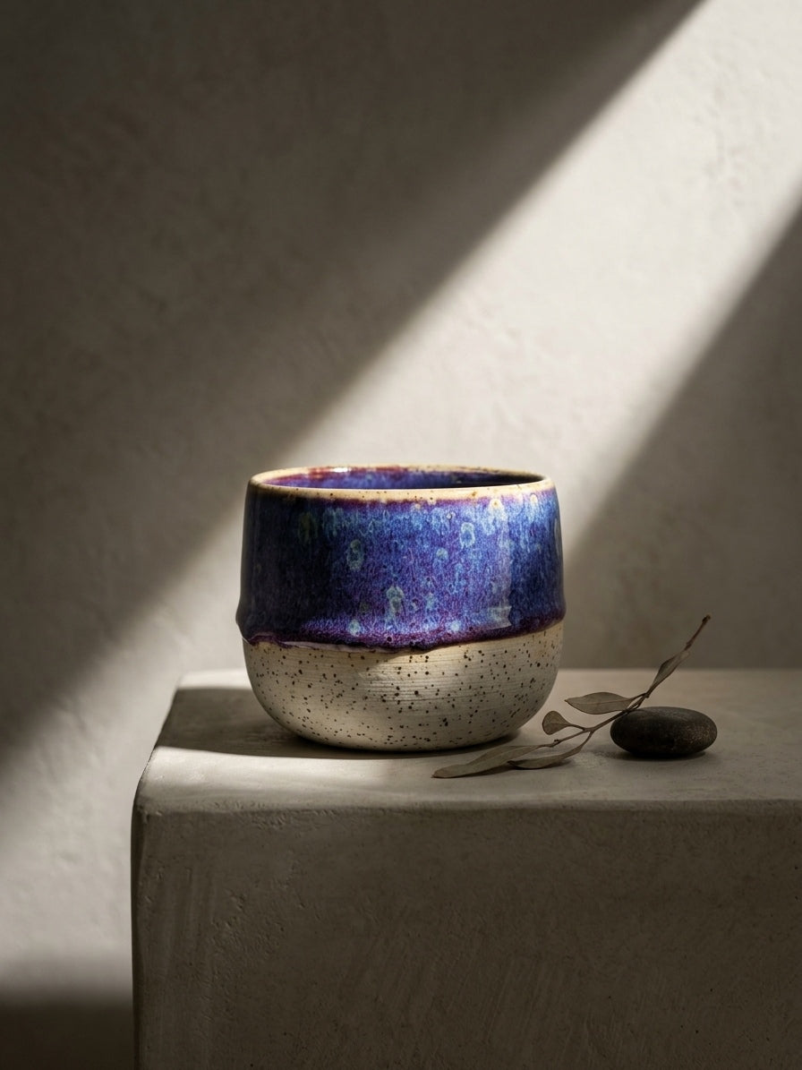 CELESTIAL INDIGO HORIZON - Handcrafted Stoneware Vessel
