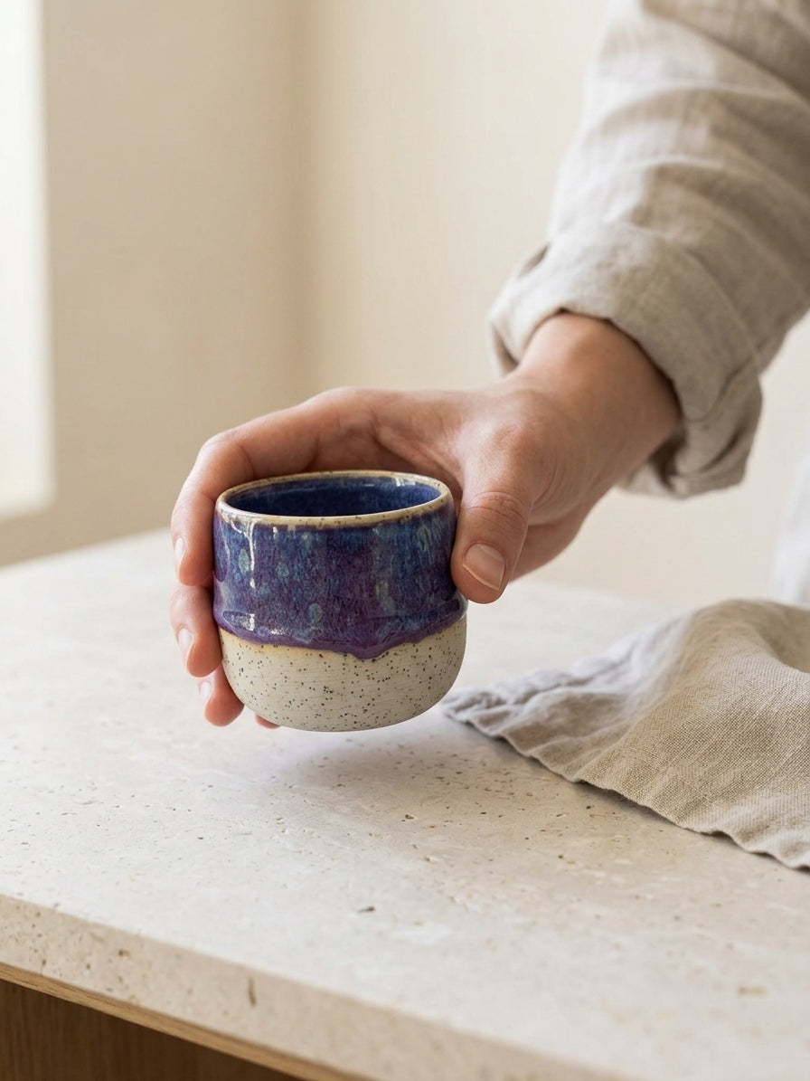 CELESTIAL INDIGO HORIZON - Handcrafted Stoneware Vessel