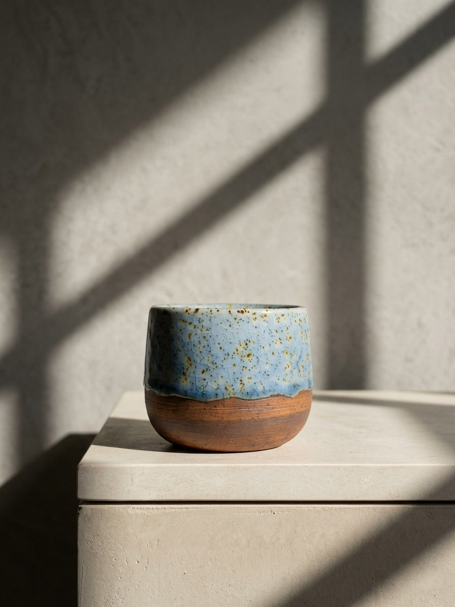 CERULEAN BLUSH - Handcrafted Stoneware Vessel