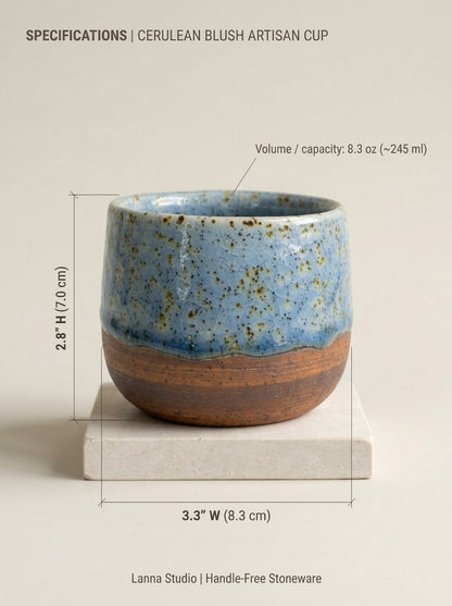CERULEAN BLUSH - Handcrafted Stoneware Vessel