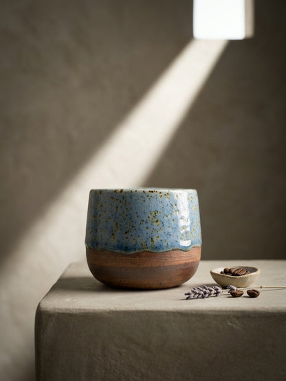 CERULEAN BLUSH - Handcrafted Stoneware Vessel