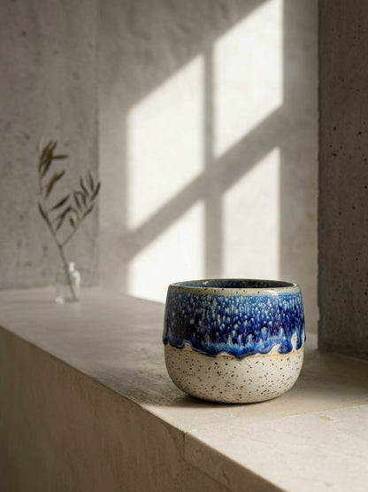COBALT FROST - Handcrafted Stoneware Vessel
