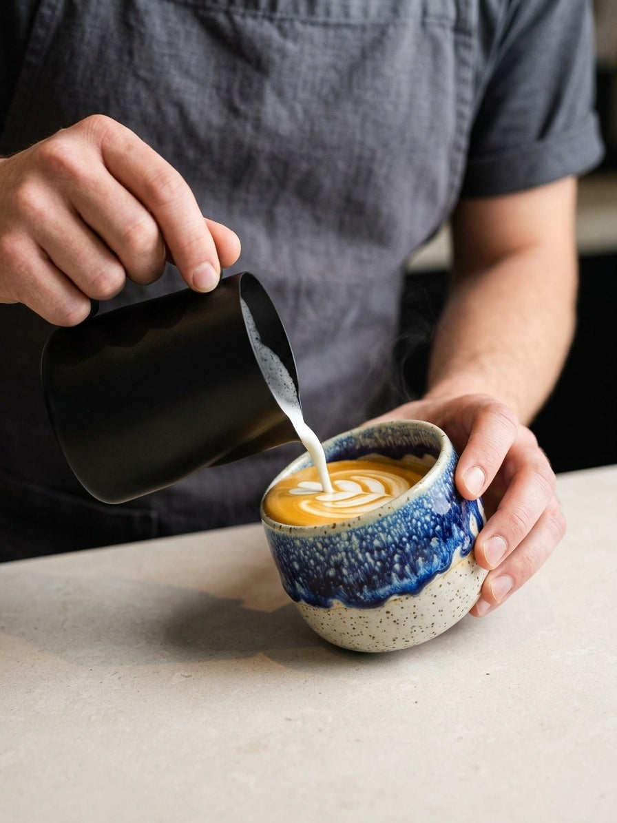 COBALT FROST - Handcrafted Stoneware Vessel