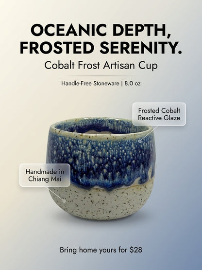 COBALT FROST - Handcrafted Stoneware Vessel