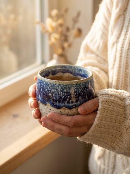 COBALT FROST - Handcrafted Stoneware Vessel