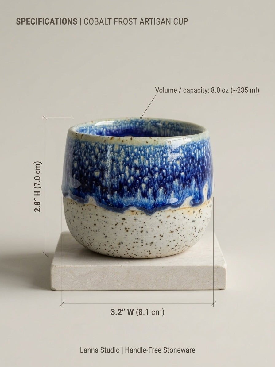COBALT FROST - Handcrafted Stoneware Vessel