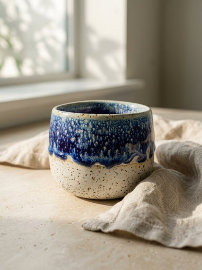 COBALT FROST - Handcrafted Stoneware Vessel