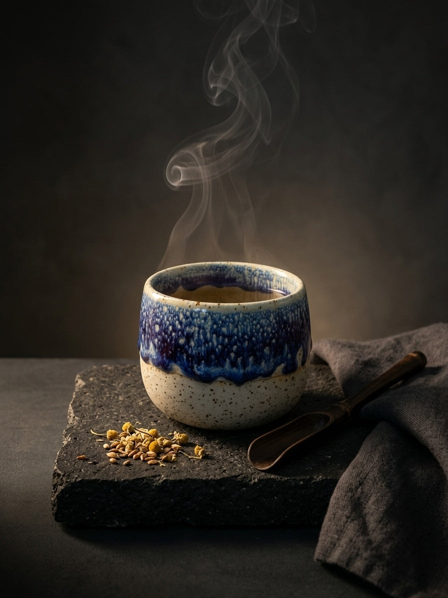 COBALT FROST - Handcrafted Stoneware Vessel