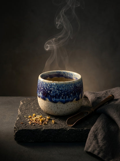 COBALT FROST - Handcrafted Stoneware Vessel