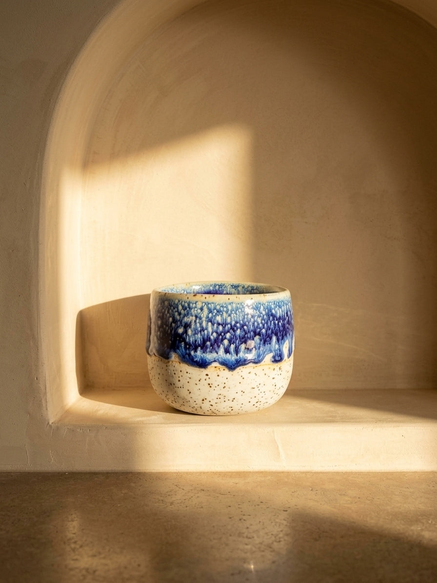COBALT FROST - Handcrafted Stoneware Vessel