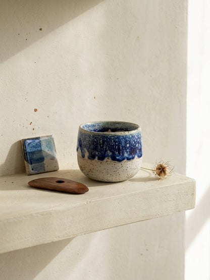 COBALT FROST - Handcrafted Stoneware Vessel