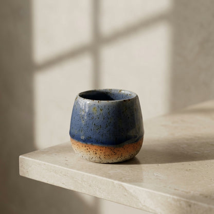 DEEP INDIGO CRACKLE - Handcrafted Stoneware Vessel