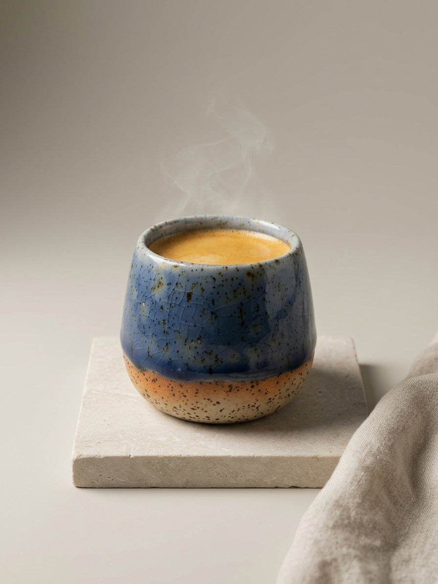 DEEP INDIGO CRACKLE - Handcrafted Stoneware Vessel