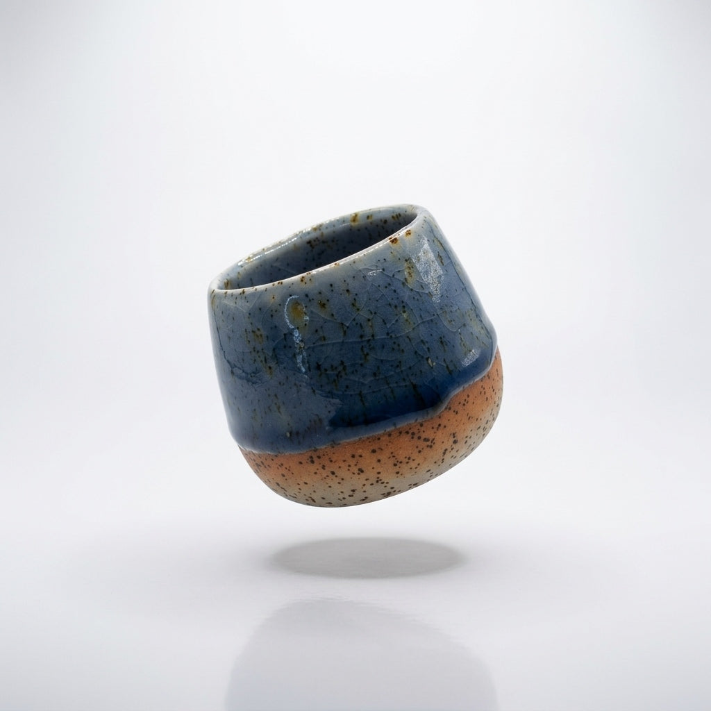DEEP INDIGO CRACKLE - Handcrafted Stoneware Vessel