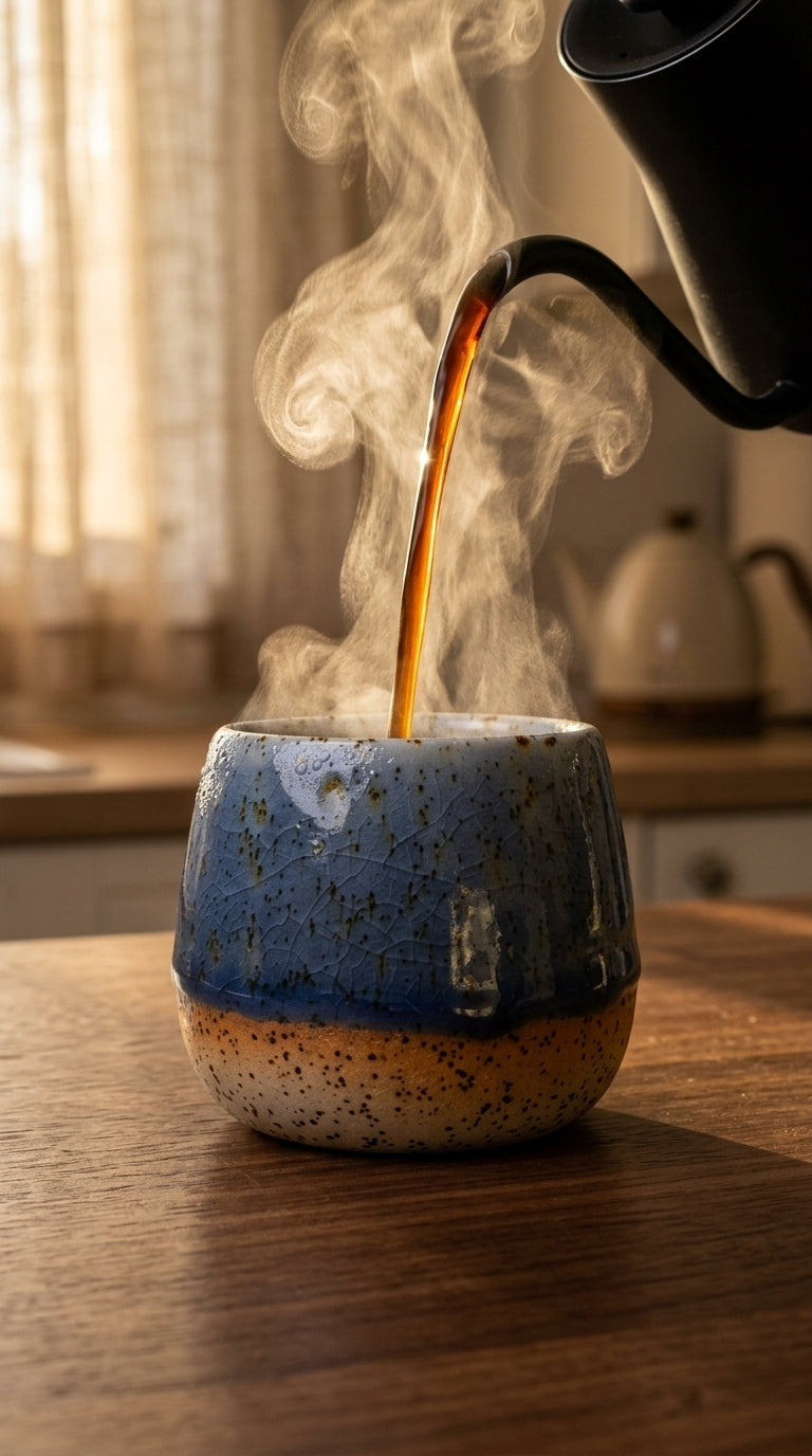 DEEP INDIGO CRACKLE - Handcrafted Stoneware Vessel